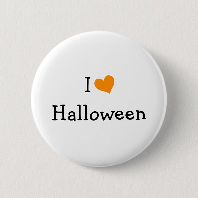 I Love Halloween 6 Cm Round Badge (Front)