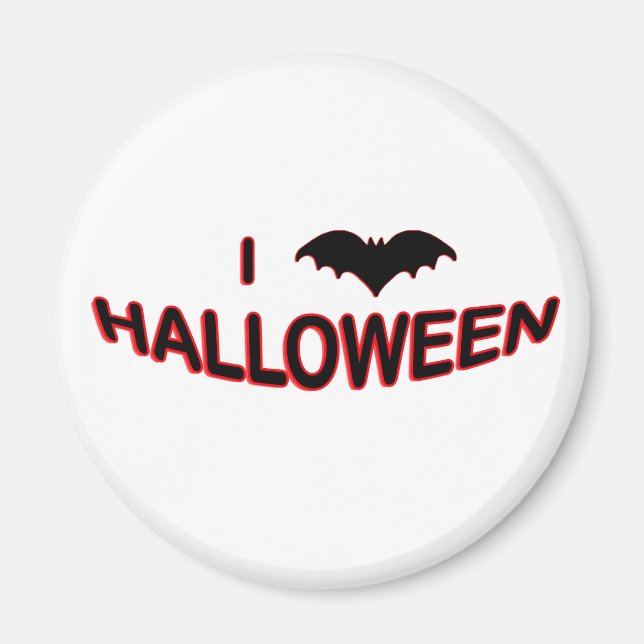 I Love Halloween (BAT)  Magnet (Front)