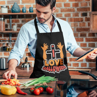 I Love Halloween Creepy Zombie Hands Apron