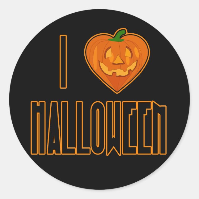 I Love Halloween Stickers (Front)