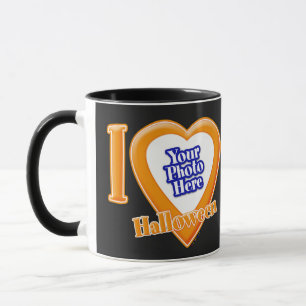 I Love Halloween With Your Photo Mug