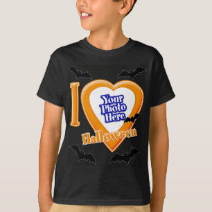 I Love Halloween With Your Photo With Bats T-Shirt