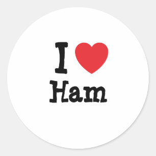 I love Ham heart T-Shirt Classic Round Sticker