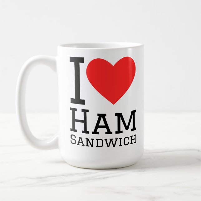 I love ham sandwich coffee mug (Left)