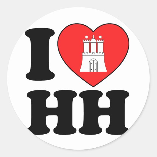 I Love Hamburg Hh Classic Round Sticker Zazzle Co Uk