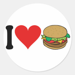 I Love Hamburgers * Classic Round Sticker