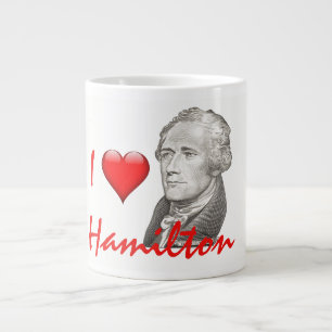 "I Love Hamilton" Alexander Hamilton Portrait Large Coffee Mug