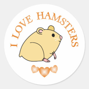 I Love Hamsters Classic Round Sticker