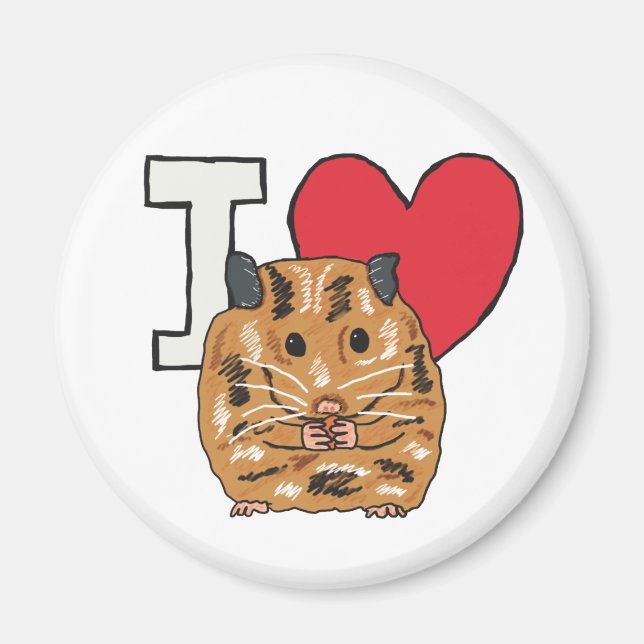 I Love Hamsters Magnet (Front)