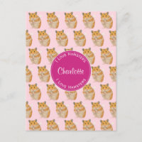 I love Hamsters Pink Hamster Pattern