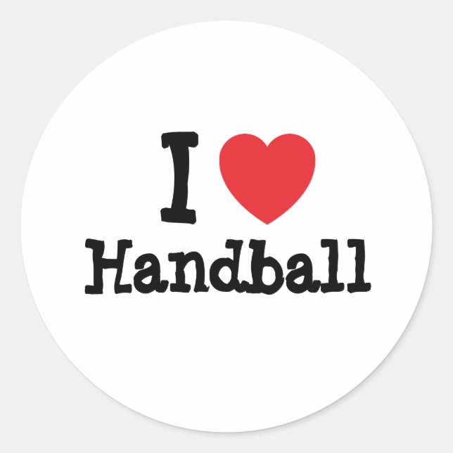 I love Handball heart custom personalised Classic Round Sticker (Front)