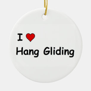 I Love Hang Gliding Ceramic Tree Decoration