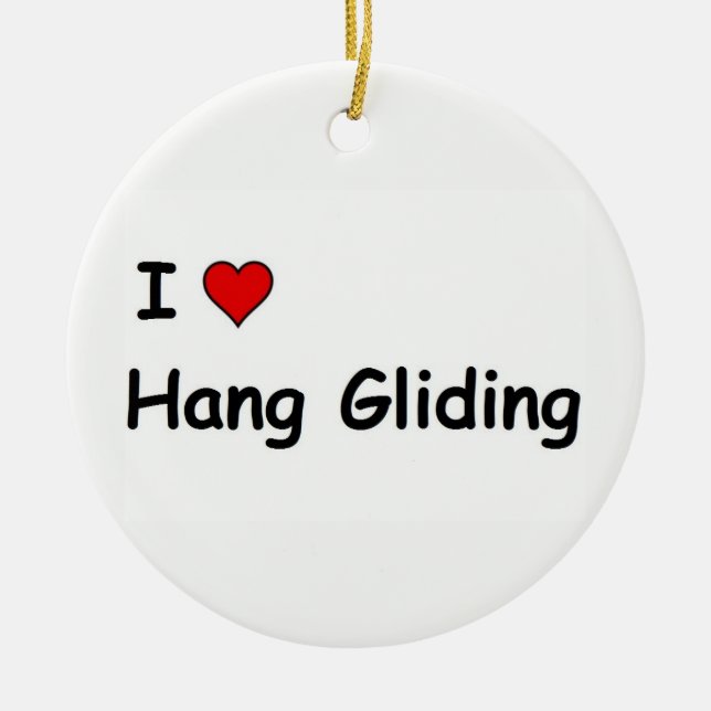 I Love Hang Gliding Ceramic Tree Decoration (Front)