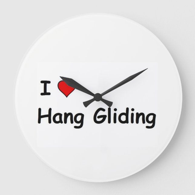 I Love Hang Gliding Large Clock (Front)