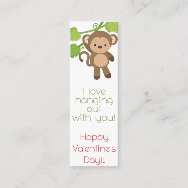 I love hanging out with you! Valentine Bookmark Mini Business Card (Front)