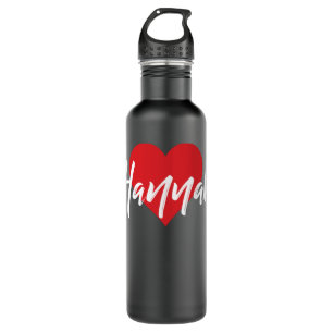 I Love Hannah First Name Tshirt I Heart Named Long 710 Ml Water Bottle