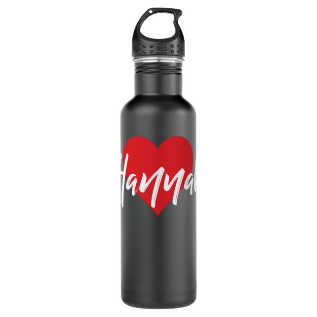I Love Hannah First Name Tshirt I Heart Named Long 710 Ml Water Bottle (Front)