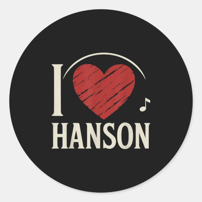 I Love Hanson County I Heart Hanson  Classic Round Sticker (Front)