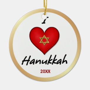 I Love Hanukkah Ornaments