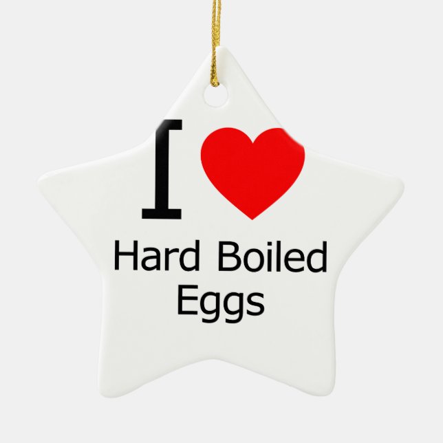 I Love Hard-Boiled Eggs Ceramic Tree Decoration (Front)