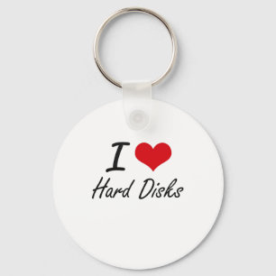I love Hard Discs Key Ring