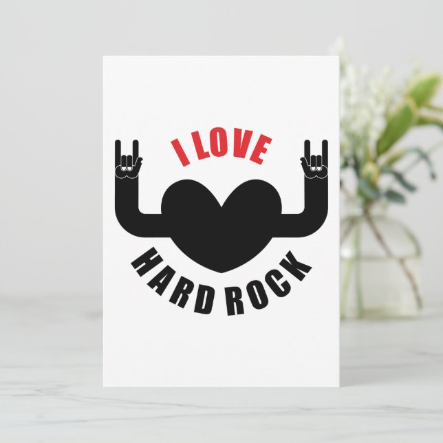 I Love Hard Rock Invitation (Standing Front)