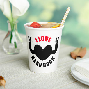 I Love Hard Rock Paper Cups