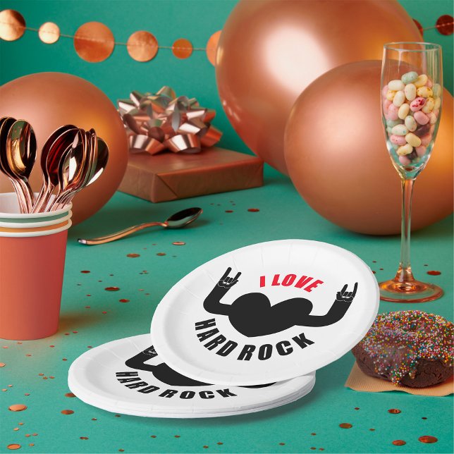 I Love Hard Rock Paper Plate (Creator Uploaded)