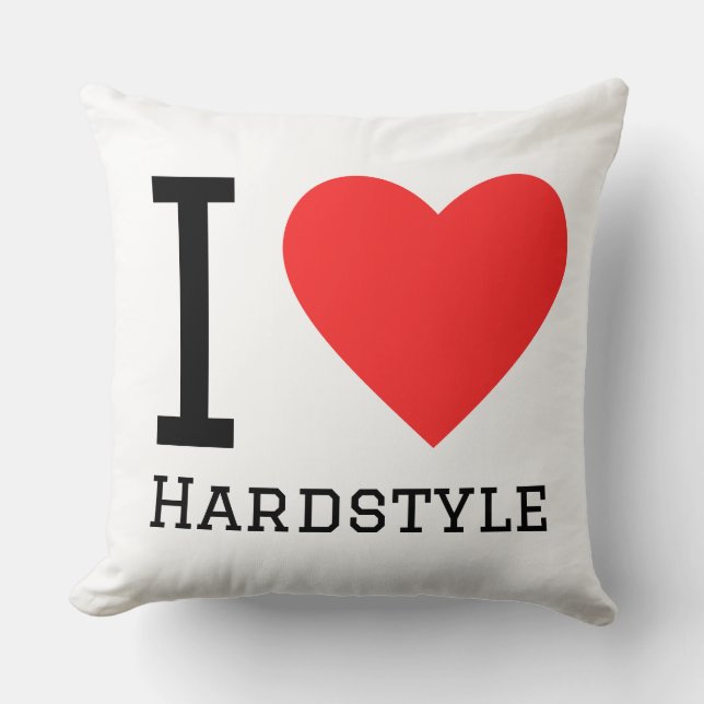 I love hardstyle square sticker cushion (Front)