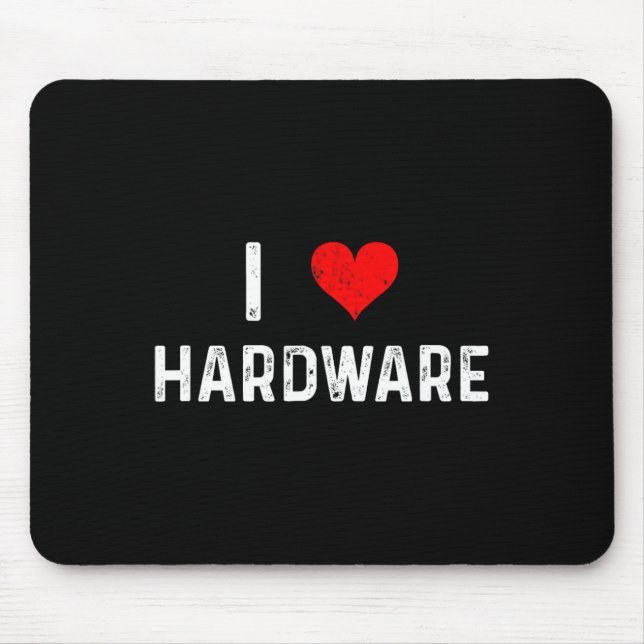 I Love Hardware - Heart Pc Gamer Gaming Build Code Mouse Mat (Front)