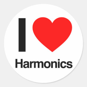 i love harmonics classic round sticker