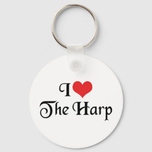I Love Harp Keychain