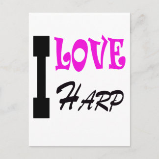 I Love Harp Postcard