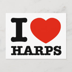 I Love harps Postcard