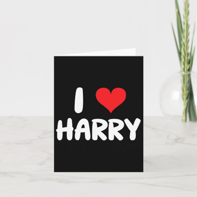 I Love Harry - Heart - Name  Card (Front)