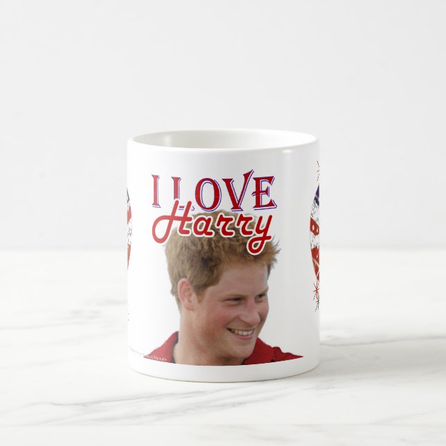 I Love Harry hearts UK flag Coffee Mug (Center)