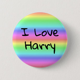 I Love Harry Rainbow Pride Button