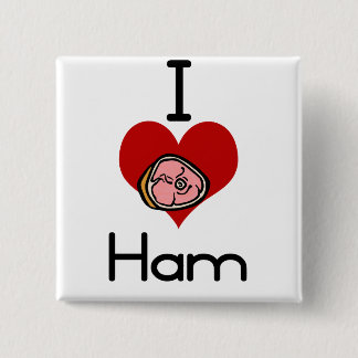 I love-hate ham 15 cm square badge