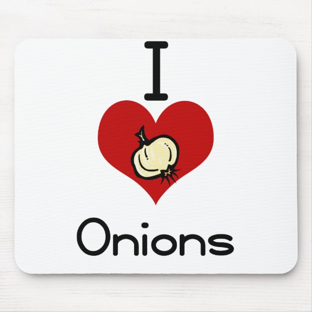 I love-hate onions mouse mat (Front)