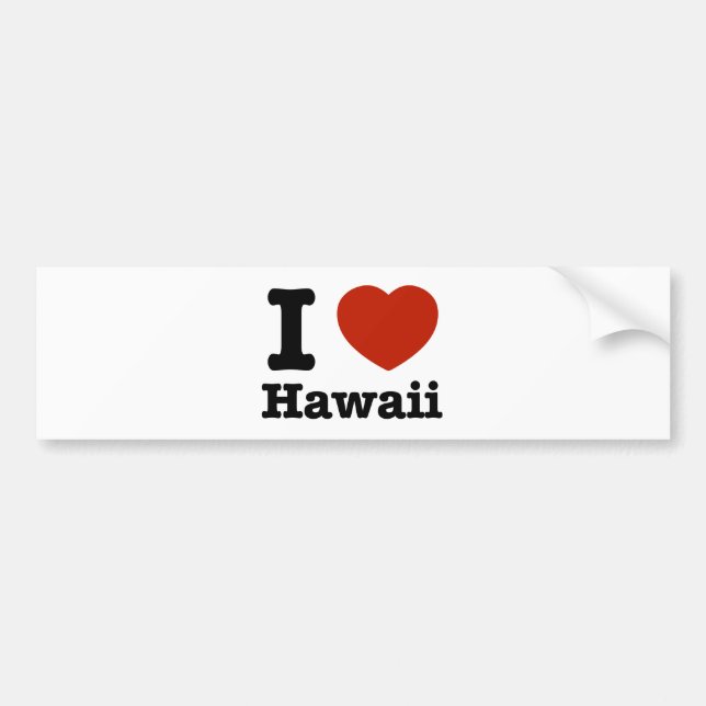 I Love Hawai Bumper Sticker (Front)