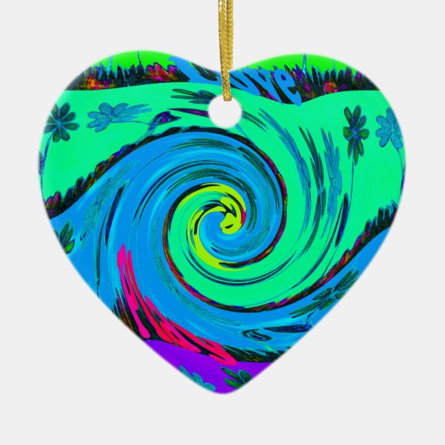 I Love Hawai.png Ceramic Tree Decoration (Front)