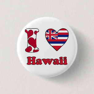 I love Hawaii 3 Cm Round Badge