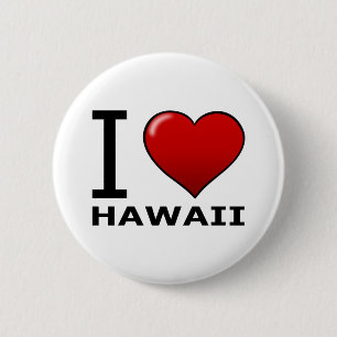 I LOVE HAWAII 6 CM ROUND BADGE