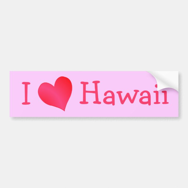 I Love Hawaii Bumper Sticker (Front)
