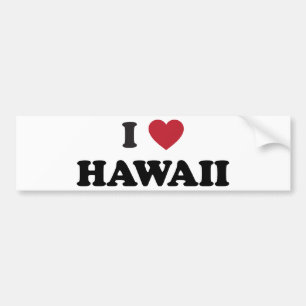 I Love Hawaii Bumper Sticker