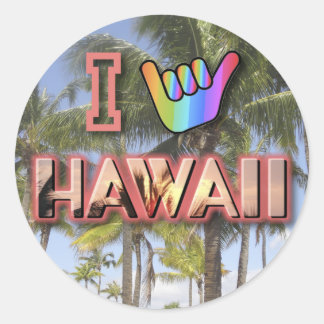 I Love Hawaii Classic Round Sticker