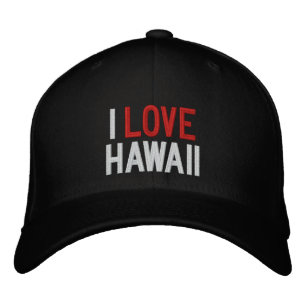 I LOVE HAWAII EMBROIDERED HAT