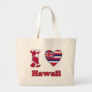 I love Hawaii Large Tote Bag