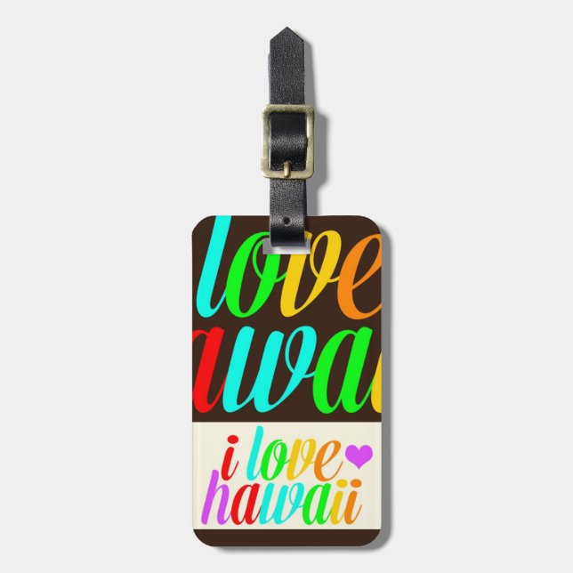 I Love Hawaii Luggage Tag (Front Vertical)