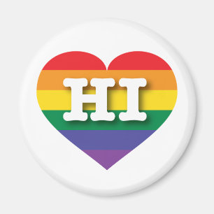 I Love Hawaii Rainbow Heart Magnet